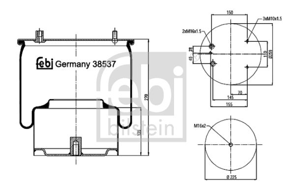 FEBI BILSTEIN Кожух пневматической рессоры 38537